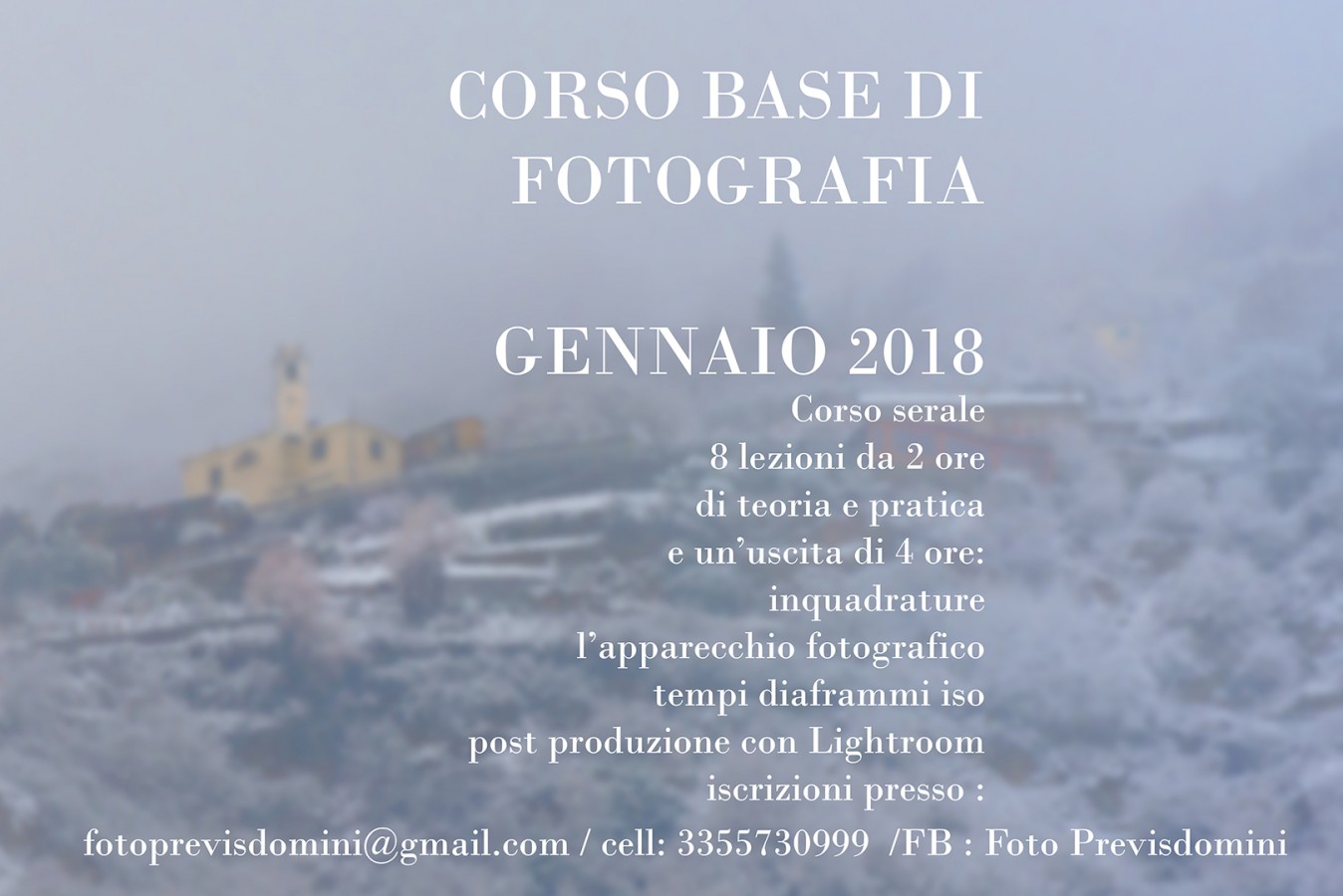 CORSO BASE DI FOTOGRAFIA GENNAIO 2018
